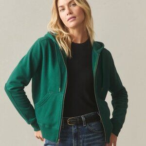 American Giant Full Zip-Up Heavyweight Hoodie XS New Women's Green USA Outdoor
